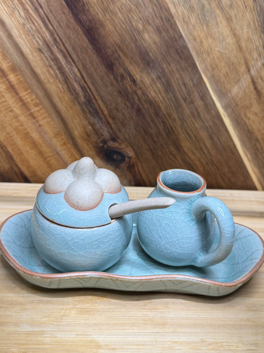 حافظة معابيج حجر ازرق.. stone pickle jar blue
