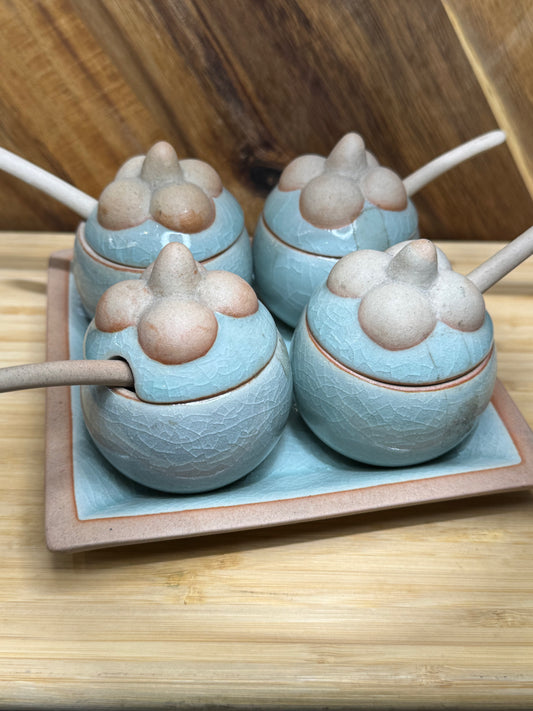 طبق لتقديم المعابيج مقسم .. bluestone pickle dish